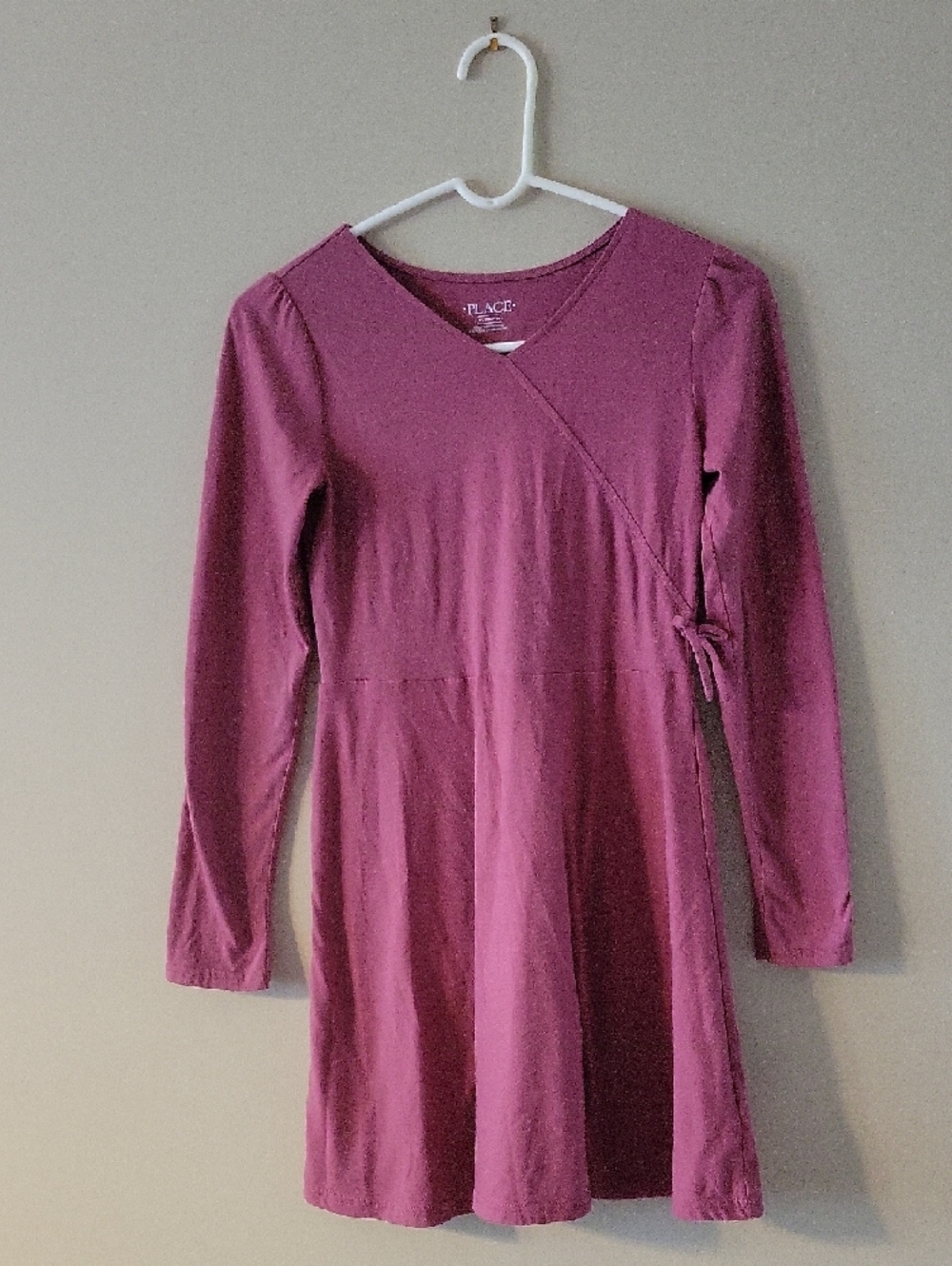Long Sleeve Wrap-Style Pink Dress - Picture 4 of 6